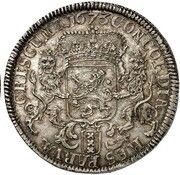 Ducaton "Silver Rider" Piedfort, Amsterdam, Netherlands, 1672-1673 reverse image