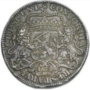 Ducaton "Silver Rider" Piedfort, Netherlands, 1672-1673 reverse image