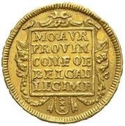 1 Ducat Amsterdam; piedfort of 3 1/2 ducat weight, Netherlands, 1673 reverse image