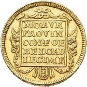 1 Ducat Amsterdam; piedfort of 4 ½ ducat weight, Netherlands, 1673 reverse image
