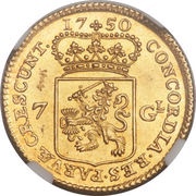 7 Gulden "½ Gold Rider", Netherlands, 1749-1763 reverse image