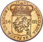 14 Gulden / Gold rider, Netherlands, 1760-1763 reverse image