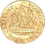 6 Stuivers "Scheepjesschelling" gold, Netherlands, 1740-1794 reverse image