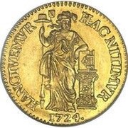 ½ Gulden Pattern, Netherlands, 1724 reverse image