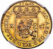 10 Stuivers gold obverse image