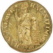 1 Gulden Gold, Netherlands, 1701 reverse image