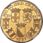 1 Daalder of 30 Stivers Gold, Netherlands, 1685-1687 reverse image