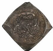 Ducaton "Silver Rider" Klippe, piedfort of double weight), Netherlands, 1660-1662 reverse image