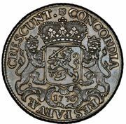 Ducaton "Silver Rider" Piedfort of 3/2 weight, Netherlands, 1776 reverse image