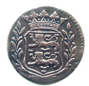 Duit Rooster, Netherlands, 1741-1754 reverse image