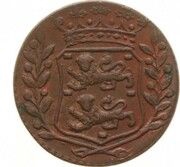 1 Duit, Netherlands, 1779-1780 reverse image