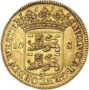 10 Stuivers Gold pattern of 2 ducat weight obverse image