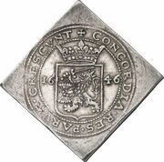 Rijksdaalder Piedfort, klippe, Netherlands, 1646 reverse image
