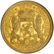 1 Ducaton gold, Netherlands, 1673 reverse image