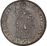 3 Gulden Piedfort, Netherlands, 1696 reverse image