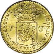 7 Gulden, Netherlands, 1749-1763 reverse image