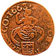 1 Duit, Netherlands, 1641-1670 reverse image