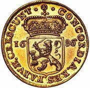 Silver ducat or Rijksdaalder Gold pattern; weight of 10 ducats, Netherlands, 1682-1686 reverse image