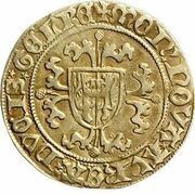 1 Guilder "Rijdergoudgulden" - Arnold of Egmont, Netherlands, 1423-1473 reverse image