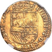 ½ Gold Real - Philip II PHILIPPVS, Netherlands, 1560-1562 reverse image